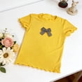 thumbnail image 2 of Quealent Girls T Shirts Double Layer Ruffle Short Sleeve Kids Summer Crewneck Tunic Tee Tops 5-14 Years (Yellow, 5-6 Years), 2 of 8
