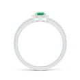 thumbnail image 2 of ANGARA Natural Pear Emerald and Diamond Halo Split Shank Ring in 14K White Gold for Women (Size-6x4mm) | May Birthstone, Birthday, Anniversary, Jewelry Gift for Women | Natural Emerald Ring, 2 of 9