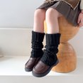 thumbnail image 5 of Ketyyh-chn99 Girls Socks Knee-High Kids Knitted Leg Warmers Loose Socks Knee High Leg Warmers For Girls for One Size,Black, 5 of 5