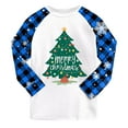 thumbnail image 6 of enyan Christmas Clothes for Ki'ds Christmas Pajamas for Family Long Sleeve Cartoon Plaid Pants Set Winter Sleepwear Sky Blue,2-3 Years, 6 of 6