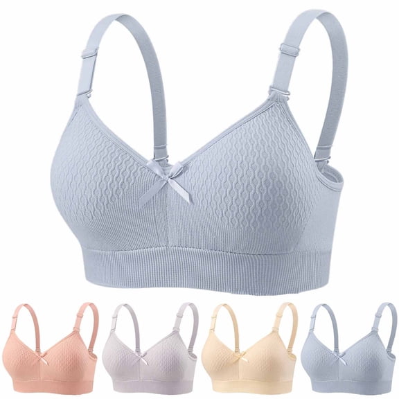 Daiosportswear Wireless Tshirt Bra for Women Comfort Adjustable Strap No Underwire Seamless Full Coverage Everyday Bras Pink 40