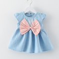 thumbnail image 2 of Xinhuaya Baby Girls Bow-knot Design Mini Dress Children Baby Summer Short Sleeve Party Dress, 2 of 7