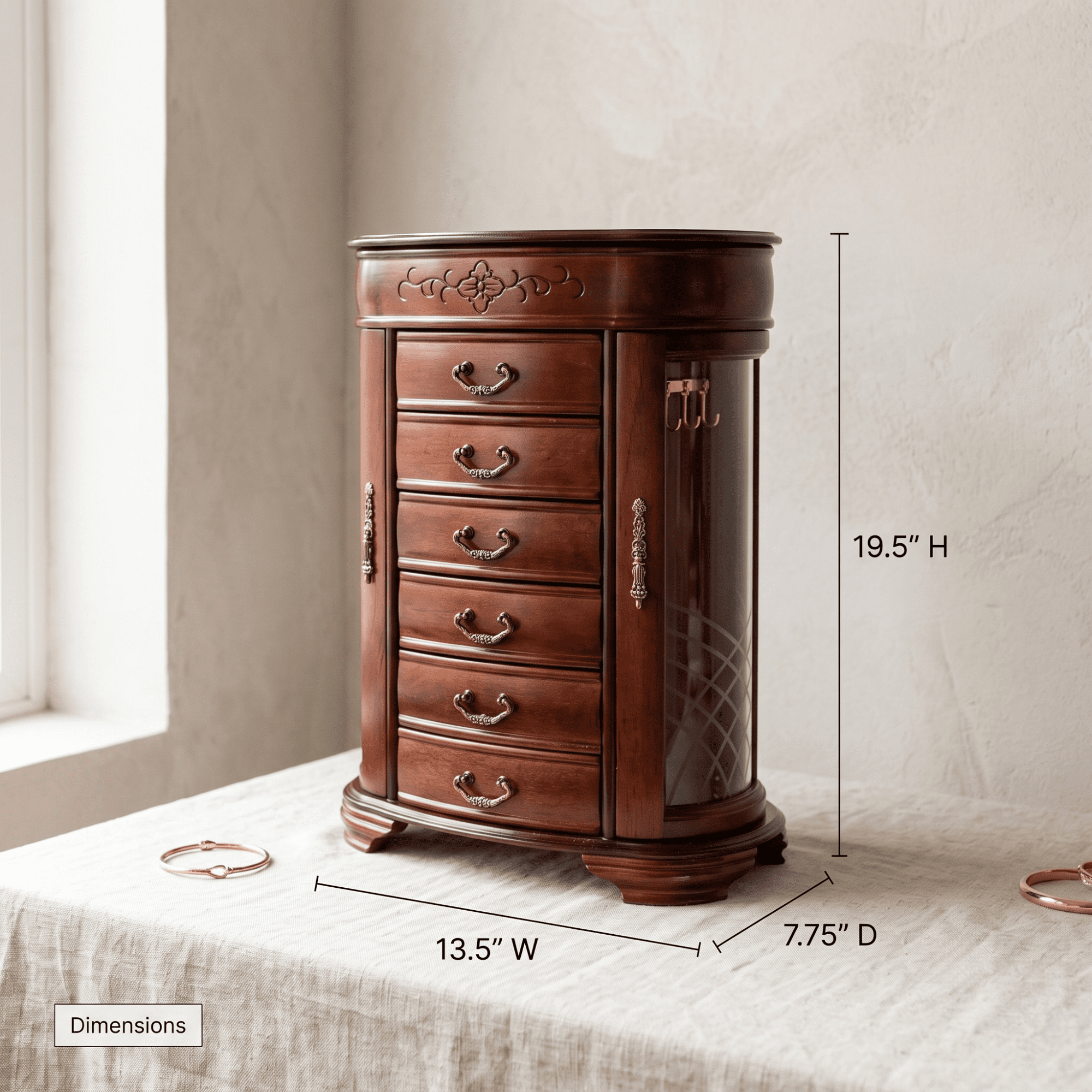Hives & Honey Patricia Jewelry Chest, Cherry