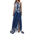 thumbnail image 1 of Women's One Shoulder Elegant Dress High Waist Split Dress Tie-Dye Floral Print Casual Evening Party Maxi Dresses, 1 of 4