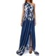 thumbnail image 1 of Vestido elegante de un solo hombro para mujer, vestido de cintura alta con abertura, estampado floral tie-dye, vestidos largos informales para fiestas y eventos nocturnos., 1 of 5