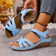 thumbnail image 3 of Rokment Womens Platform Wedges Dressy Sandals 2026 Summer Comfortable Leather Open Toe Orthopedic Arch Support Walking Sandals for Woman Beach F Size 7.5, 3 of 7