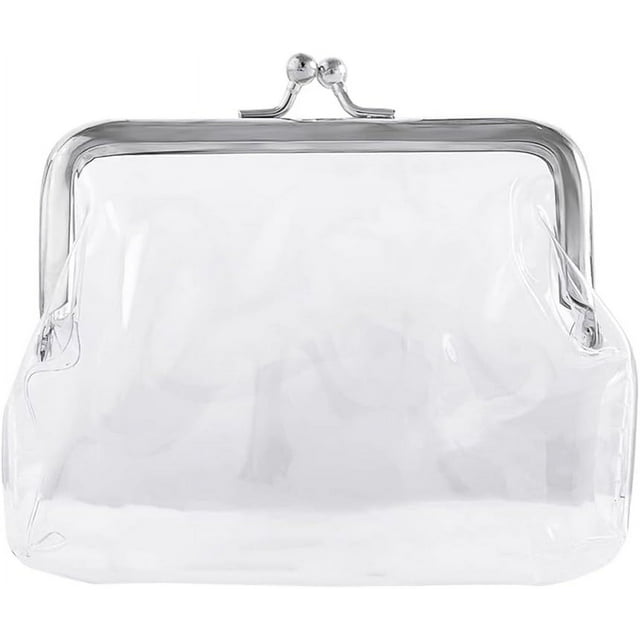 HUGFEGWE Clear Coin Purses, Portable Coin Bags Transparent Coin Purse Iron Kiss Lock Coins Pouches Multifunctional Small Wallet(silver), AM15SD09FZQUS CJB91-61521