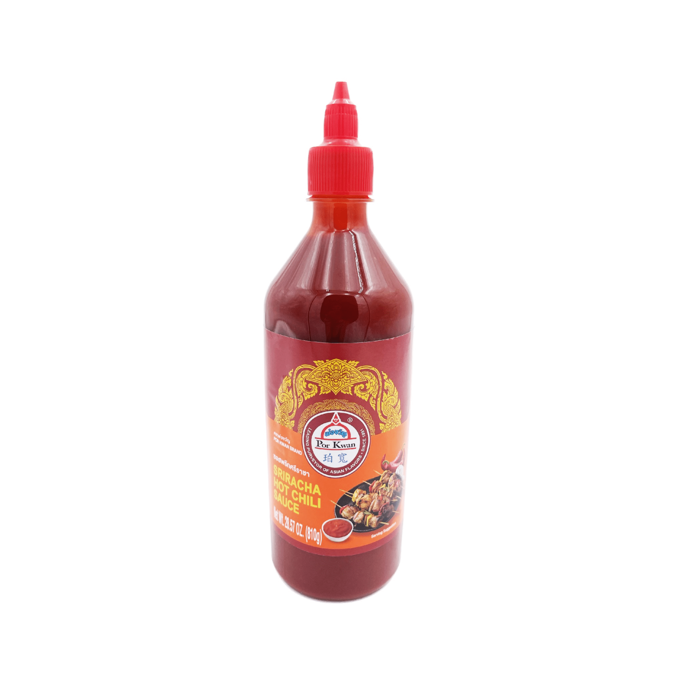POR KWAN Sriracha Large Hot Chili Sauce | Authentic Thai Flavor | Spicy & Tangy | Ideal for Grilling, Dipping & Pho