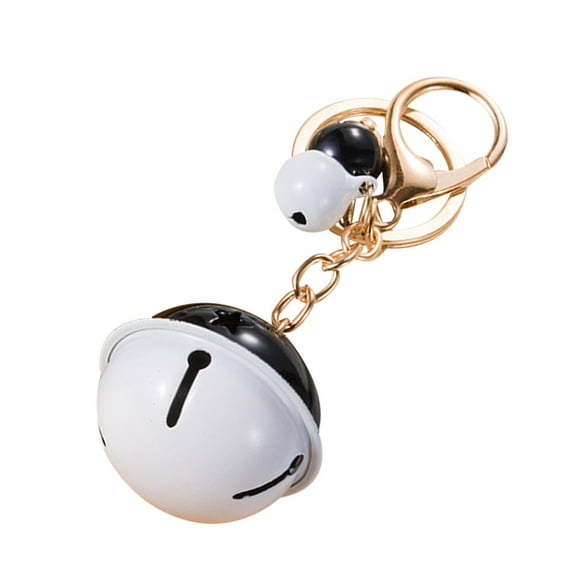 unbranded Small Bells Key Chain Strong Key Ring with Charming Pendants for Handbag School Bag(White and Black)