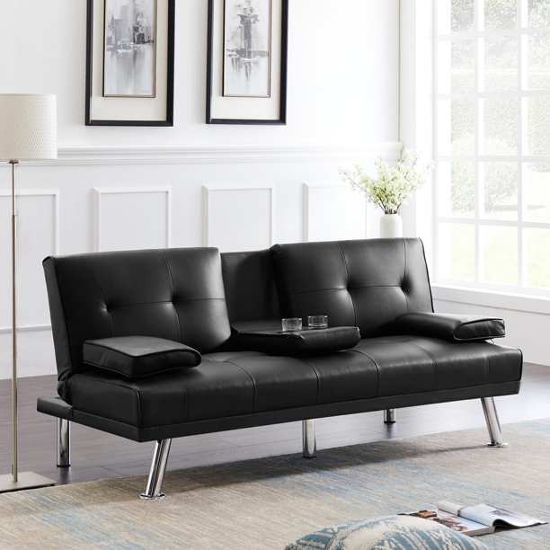 enyopro Faux Leather Sofa Bed, Convertible Futon Sofa Bed ...