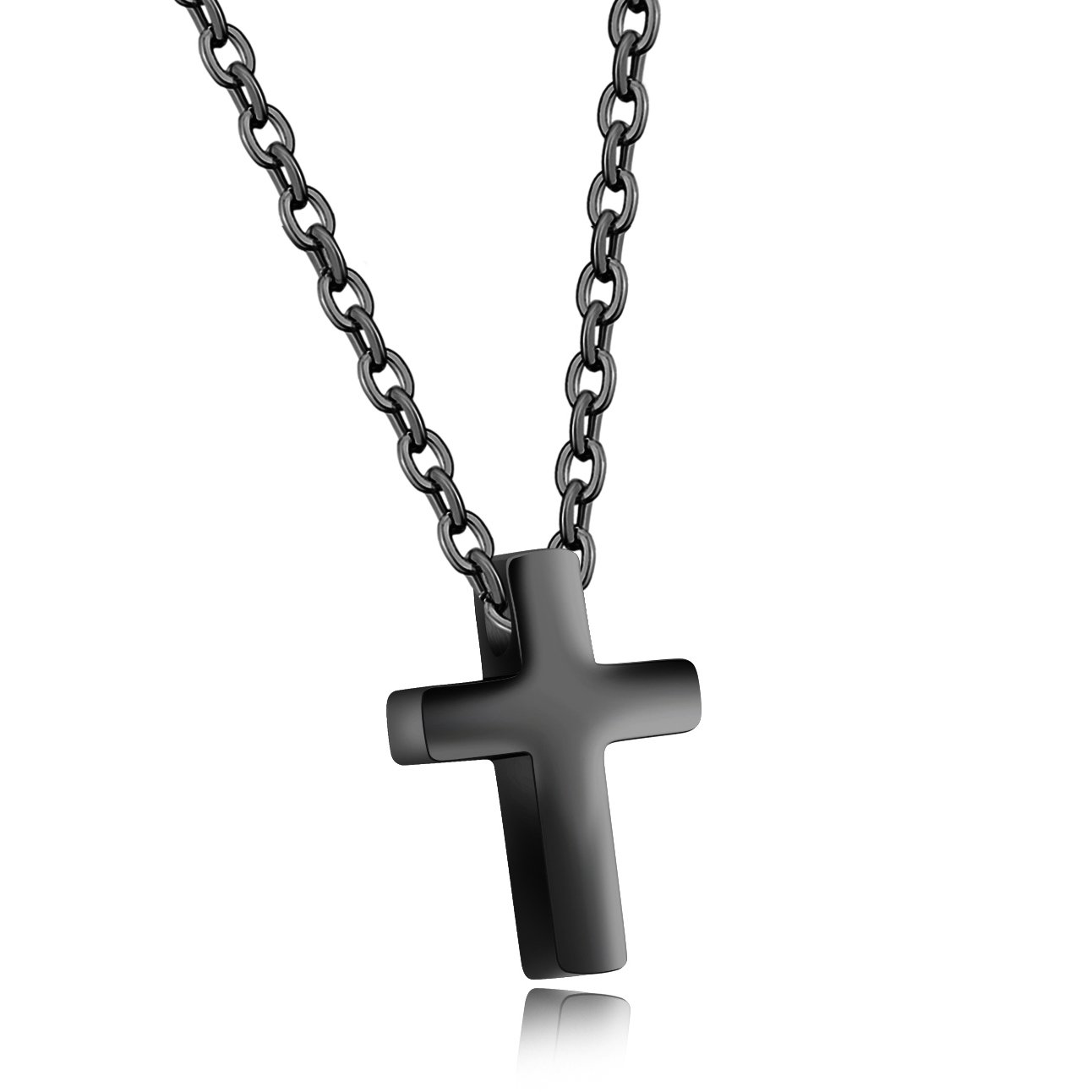 Stainless Steel Simple Small Cross Pendant Necklace For Women or