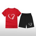 thumbnail image 2 of Fesfesfes Boys and Girls' Short Sleeve Button-Down Top and Shorts Set Casual 2 Piece Summer Outfits,Lightweight Breathable Clothing Sets,Round Neck Playwear for Children(Dark Gray#2,12 Years), 2 of 3