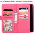 thumbnail image 2 of Wallet Case for Samsung Galaxy Note 9,Magnetic Handbag Zipper Pocket PU Leather Flip with 9 Card Slots and Wrist Strap Folio TPU Inner Stand Case for Samsung Galaxy Note 9 - Rose Red, 2 of 14