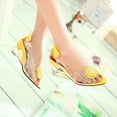 thumbnail image 3 of Lishi Flower Design Transparent Sandals with Rhinestone Wedge Heel - Stylish Lady's Casual Shoes, 3 of 5