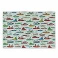 thumbnail image 1 of Nautical Cutting Board, Bunch of Colorful Vessel Speedboat Fishing Trawler Motorboat Water Vehicle Concept, Decorative Tempered Glass Cutting and Serving Board, Small Size, Multicolor, by Ambesonne, 1 of 1