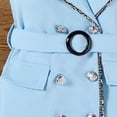 thumbnail image 7 of Miluxas Girl Bodycon Dresses,Business office Midi Cap Sleeve Button Pencil formal Outfits Light Blue 7-8Years, 7 of 7