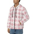 thumbnail image 3 of Kdxio Plaid Heart Print Men Hoodies Casual Hoodies for Men with Zip Pockets Full Zip Long Sleeve Sweatshirt Sports Hooded Jacket-Large, 3 of 5