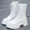 White, variant on Miluxas Women's Mid Calf Combat Boots Lace-up Elastic Chunky Platform Boot White 9.5(43)