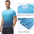 thumbnail image 4 of Satankud Men's UPF 50+ UV Rash Guards Swim T-Shirt Quick Dry Running Shirt Surf Fishing Beach Hiking Workout Shirts Moon Blue Gradient Gray Blue M, 4 of 7