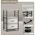 thumbnail image 4 of Sorbus Nightstand with 2 Drawers - Bedside Table with Steel Frame, Wood Top & Faux Wood Fabric - Side Table Stand for Lamp - Great for Bedroom, Dorm Room, Living Room, & Bathroom, 4 of 6
