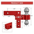 thumbnail image 2 of Adjustable Trailer Hitch Ball Mount Fits 2-Inch Receiver 6-Inch Drop Hitch Tow Hitch Aluminum Forged Shank 2"& 2-5/ 16"Balls ,Weatherproof Double Locking Hitch Pin, 2 of 5
