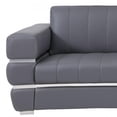 thumbnail image 4 of 89" Dark Gray Chrome Accents Genuine Leather Standard Sofa, 4 of 10