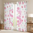 thumbnail image 2 of Manfei Initial Letter S Black Out Curtains,Pink Sequin Print Curtains Pack of 2 (42x63 Each),Cute Flower Floral Bedroom Curtains For Girl Kids,Breathable Bedroom Decoration, 2 of 6