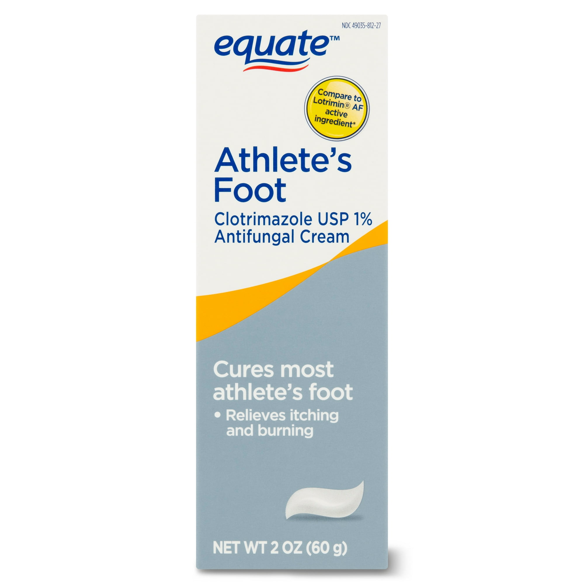 Equate Athlete's Foot Antifungal Cream, Clotrimazole USP 1%, 2 oz, Compare to Lotrimin AF Active Ingredient