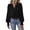 Black, variant on yunLCZ Women's Button Down Shirt Women's Elegant Women's V Neck With Great Sleeves Temperament Worker Women's Solid Color Shirt