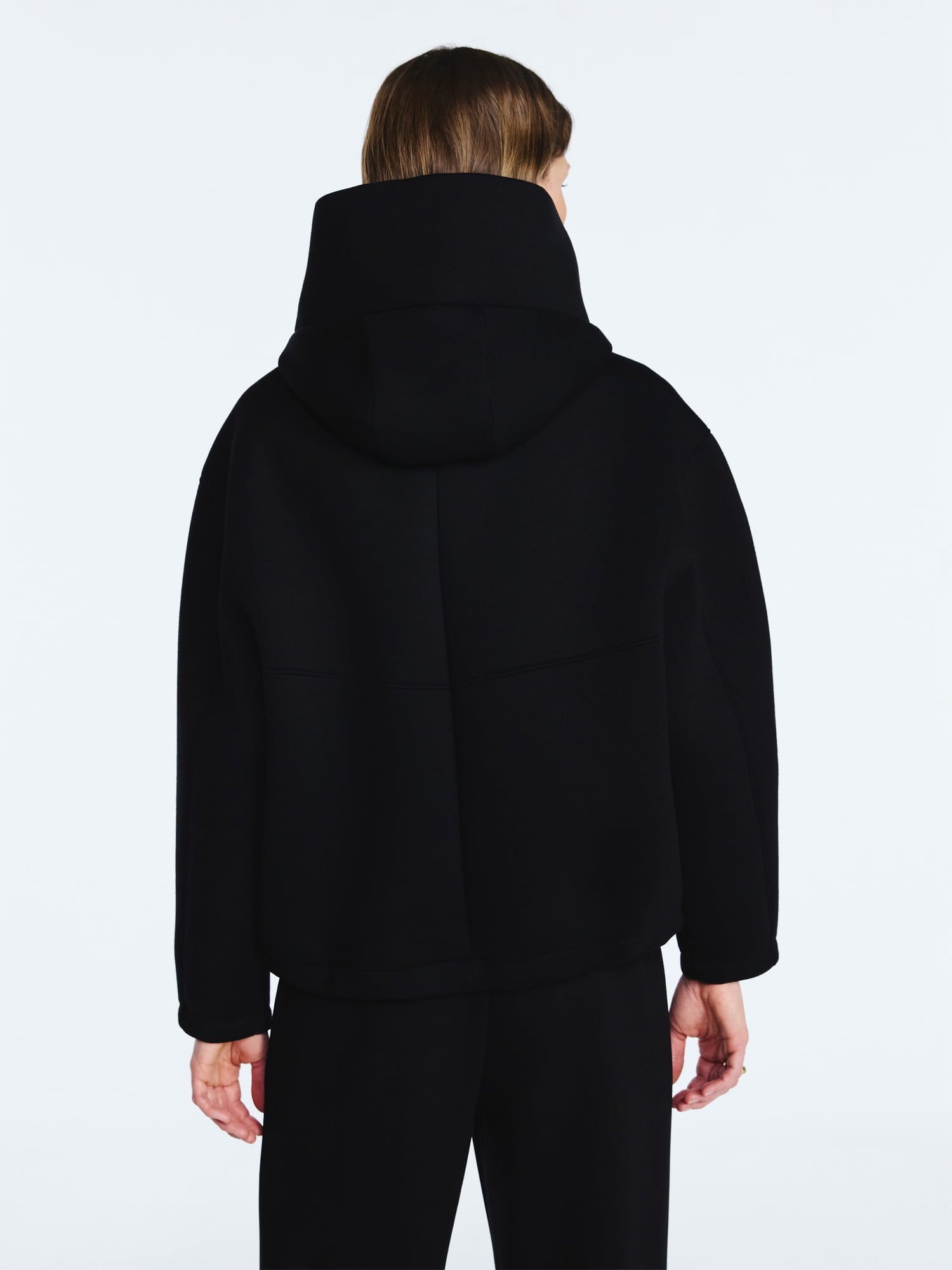 Scoop Women's and Women's Plus Neoprene Fleece Oversized Jacket with Hood, Sizes XS-4X