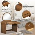 thumbnail image 2 of ChenyueFurn 1 Piece Touch Screen Lighted Mirror Table Set Brown, 2 of 12