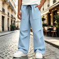 thumbnail image 2 of NOLDARES Boys Baggy Sweatpants, Casual, Straight Wide Leg, Athletic, Drawstring Joggers, with Pockets, Athletic(W120-Black), 2 of 6