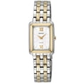 thumbnail image 1 of Seiko Women's sup010 two-tone solar silver square dial watch, 1 of 3