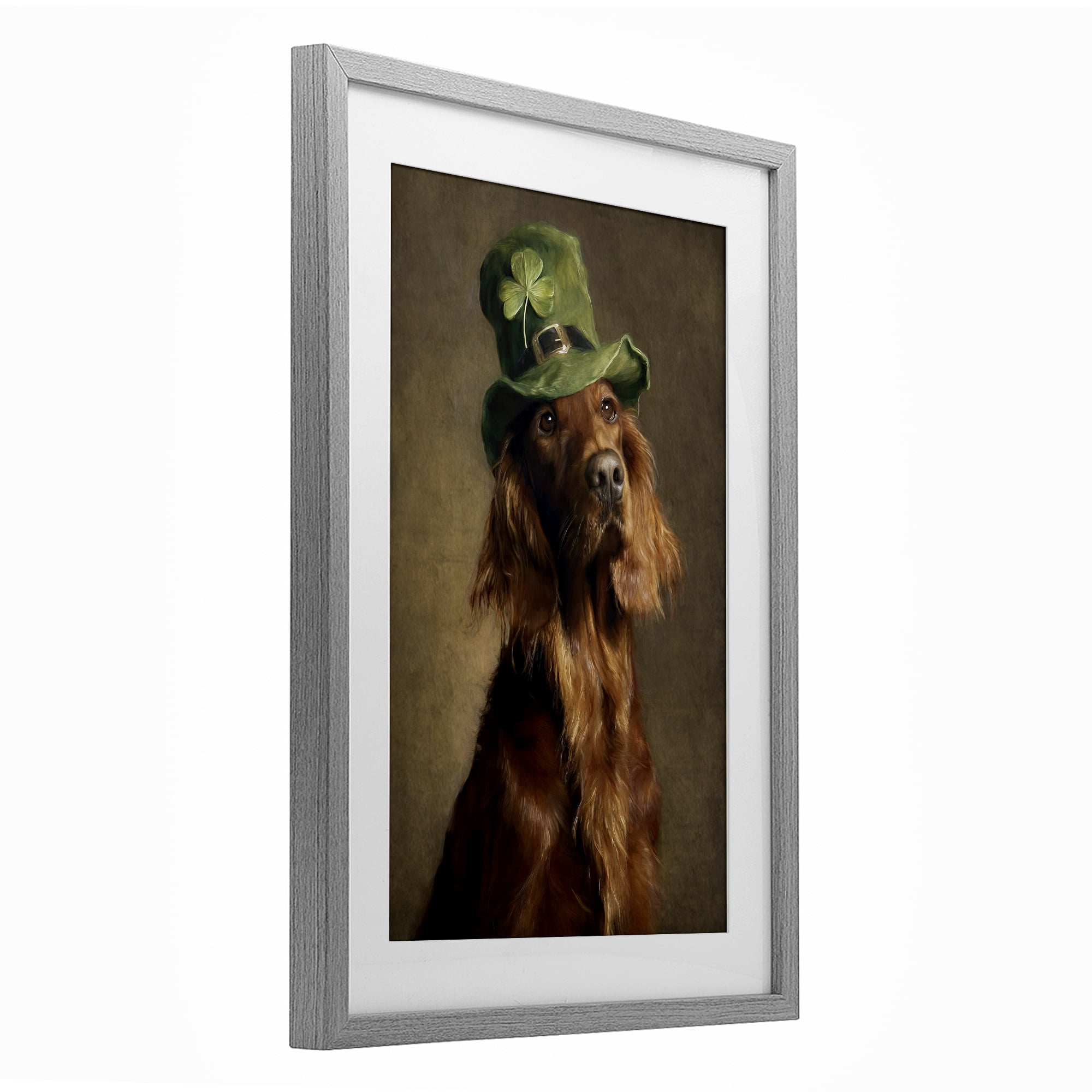 Stupell Industries The Irish Setter Portrait Gray Framed Print Under Glass, design by Tina LeCour