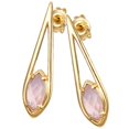 thumbnail image 4 of Pendientes para mujer Yuyangstore chapados en oro cristal rosa colgantes, 4 of 7