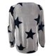 thumbnail image 4 of Camiseta de manga larga informal suelta con estampado de estrella de cinco puntas y cuello en V para mujer Pompotops gfhjh5638, 4 of 5