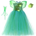 thumbnail image 2 of Vestido de tutú de hada de jardín verde con flores, hojas, hadas, temática de jungla, vestido de desfile para niñas, vestido de fiesta de cumpleaños, disfraz de Halloween, 2 of 5