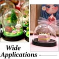 thumbnail image 6 of 4PCS Plastic Dome Cloche Display Case 2.28x3.07" Plastic Cloche Bell Jar Display Dome with Black Base Round Plastic Dome Cover for Flower Collectables Decorations Crafts Statue, 6 of 6