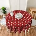 thumbnail image 2 of Christmas Round Tablecloth 60 Inch, Red Winter Christmas Tree Table Cloth for Xmas Rustic Farmhouse Kitchen Decor, Wipeable Polyester Fabric Table Cover for Holiday Party, 2 of 6
