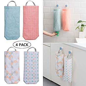 4Pcs Plastic Bag Holder Waterproof Wall Mount Grocery Bag Dispenser Garbage Bag Organizer ...