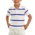 thumbnail image 1 of Odeerbi Camisas de Golf de Chicos Botón de Solapa A Rayas Camisas de Tenis de Manga Corta Uniforme Escolar, 1 of 5