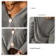 thumbnail image 4 of Cárdigan informal con cuello en V para mujer, suéter de un solo pecho de Metal de manga larga para otoño e invierno, 4 of 5