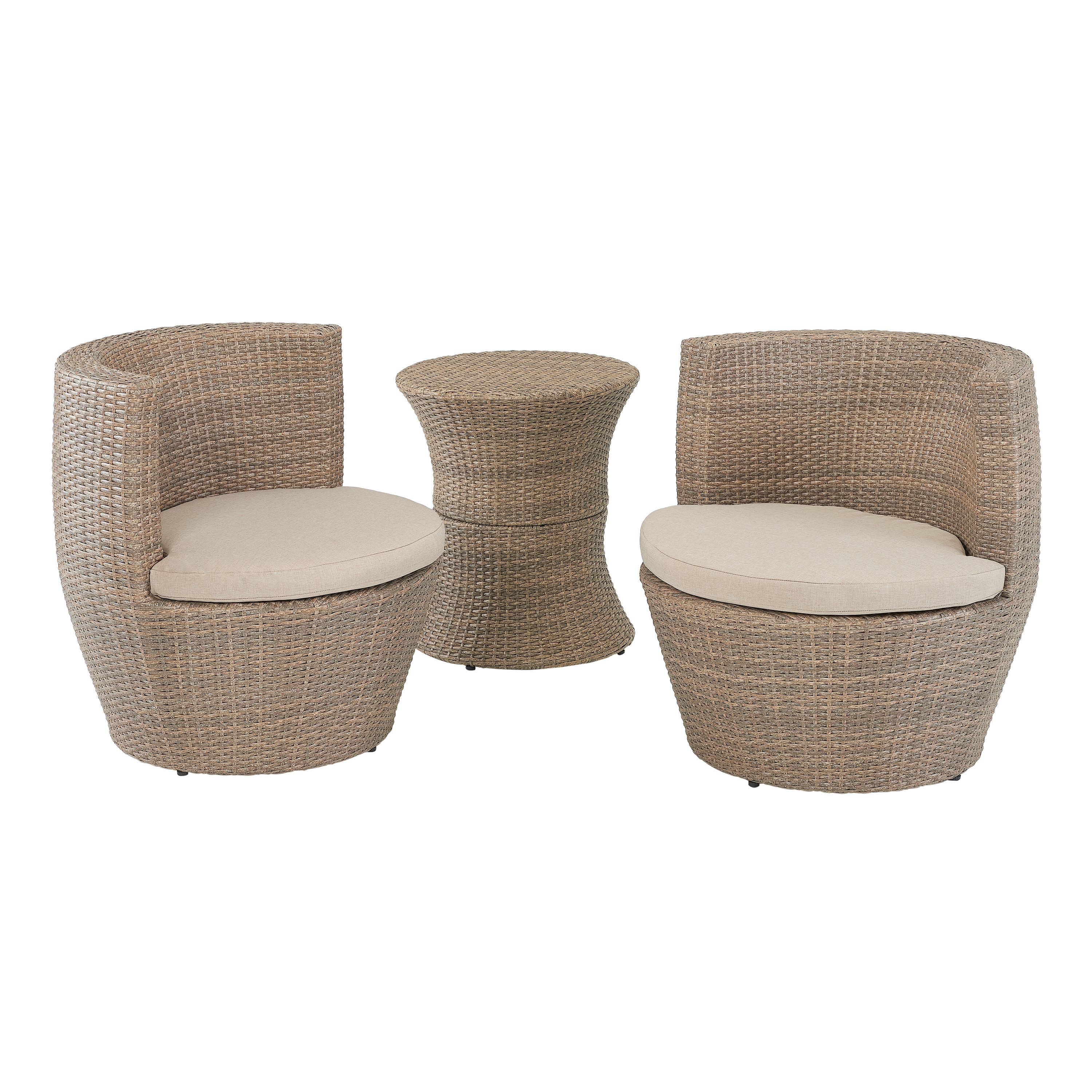 Mainstays Westmont Isle 3-Piece Outdoor Wicker Bistro Set