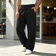 thumbnail image 2 of Yongwang Mens Baggy Sweatpants Drawstring Elastic Waist Wide Leg Pants Athletic Outfits Long Trousers with Pockets, 2 of 8