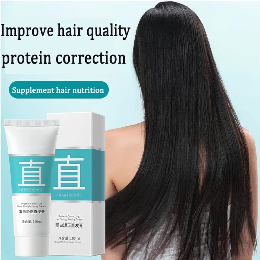 Hair Straightening Cream Set Protein Correcting Straight Hair Cream for All Hair  Types Style 2 