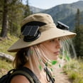 thumbnail image 6 of Solar Powered Fan Hat, Wide Sun Hat 2 USB Solar Charging Fans, Upgraded Outdoor Protection Bucket Hat for Fishing Hiking Gardening Beach, 6 of 6
