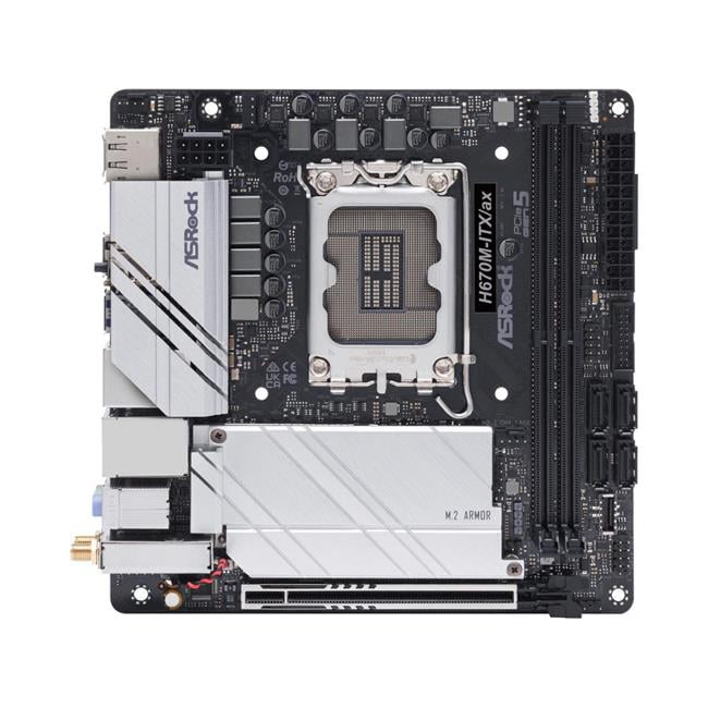 ASRock H670M-ITX-AX Mini ITX Motherboard, LGA 1700 Intel H670 (New
