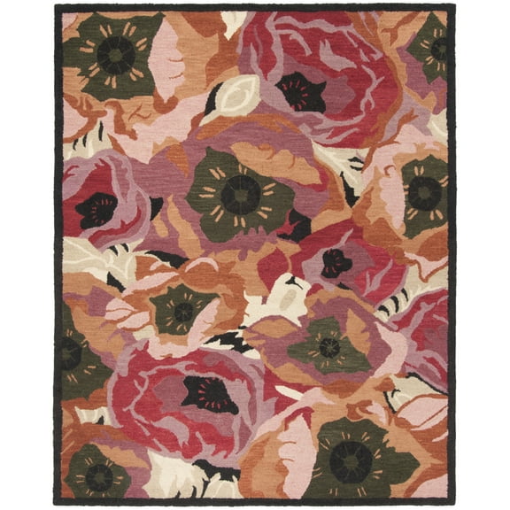 SAFAVIEH Martha Stewart Poppy Floral Wool Area Rug, Red, 9' x 12'