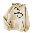 thumbnail image 4 of Erwazi Women Drawstring Hoodies Valentine's Day Heart Print Hooded Sweatshirts Casual Loose Pullover Tops, 4 of 4