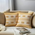 thumbnail image 2 of Unique Bargains Boho Striped Throw Pillow Covers Pack of 2 Yellow 18" x 18", 2 of 7